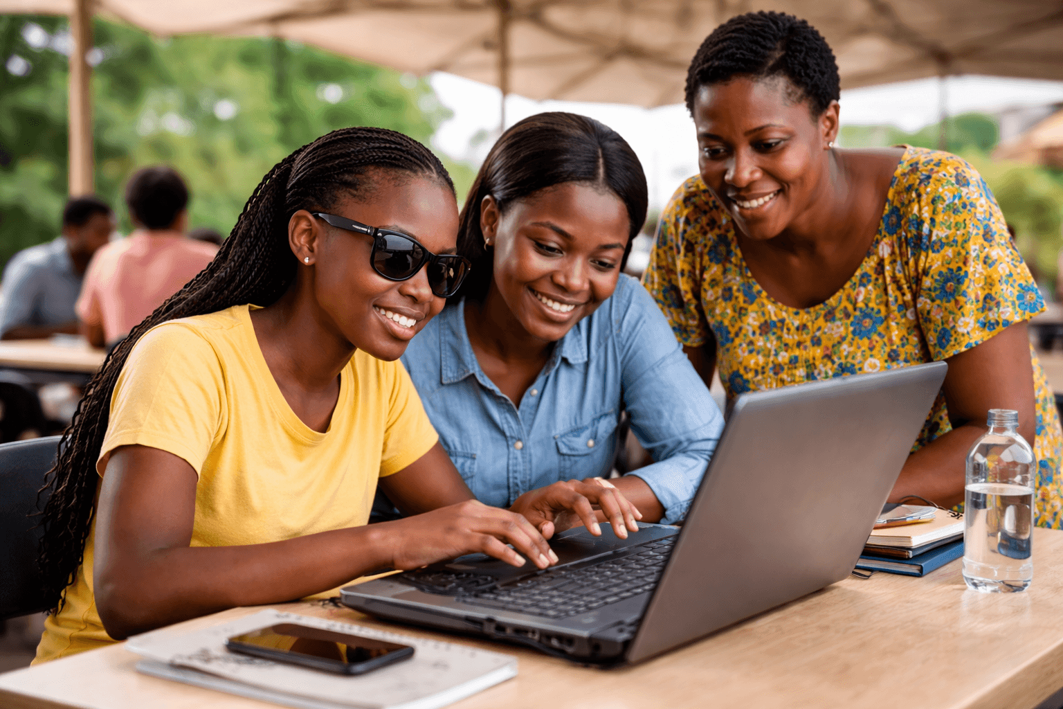 A student using assistive technology